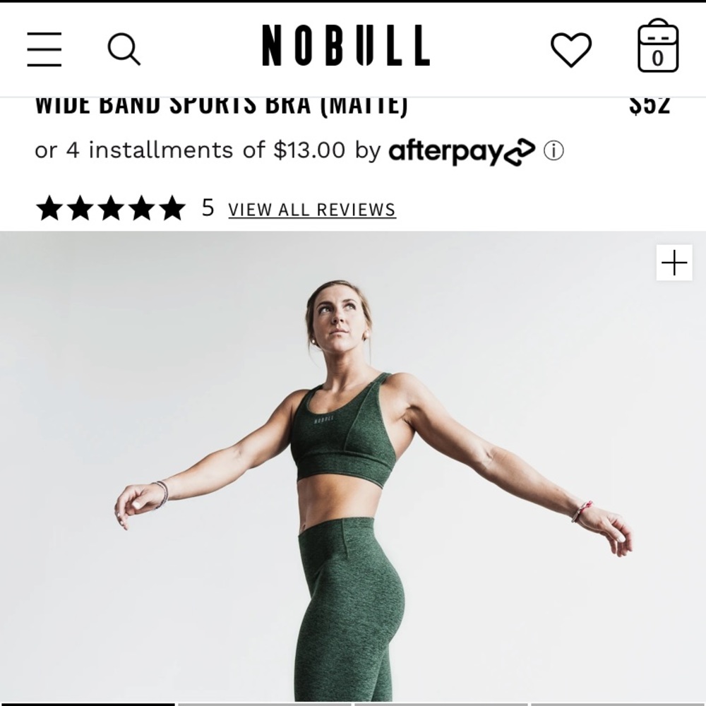 NoBull Wide Band Sports Bra - Hunter Heather matte